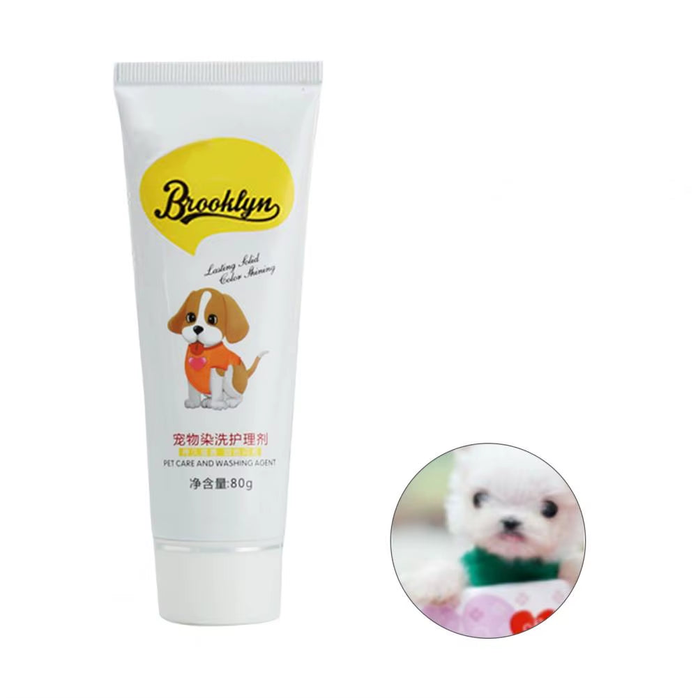 80G Pet Dog Cats Hair Color DIY Dye Agent Semi Permanent Dye Cream Non-Fading Colorful Dog Hair Bright Coloring Dyestuff Pigment