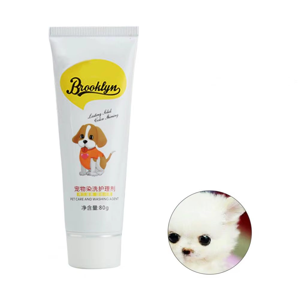 80G Pet Dog Cats Hair Color DIY Dye Agent Semi Permanent Dye Cream Non-Fading Colorful Dog Hair Bright Coloring Dyestuff Pigment