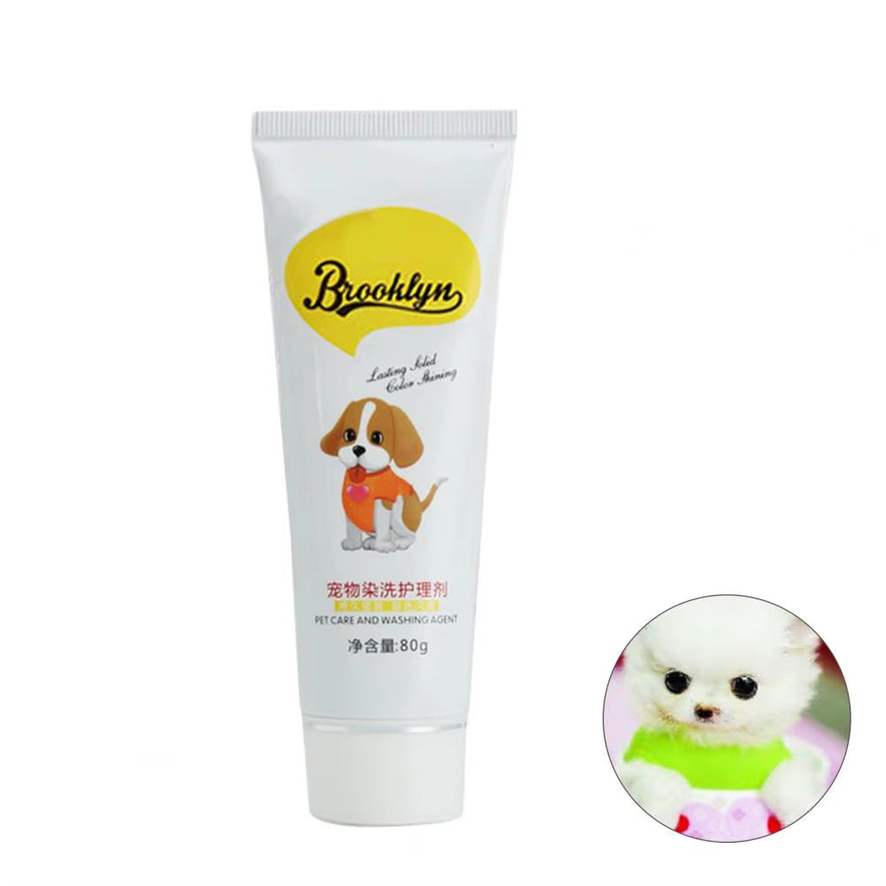 80G Pet Dog Cats Hair Color DIY Dye Agent Semi Permanent Dye Cream Non-Fading Colorful Dog Hair Bright Coloring Dyestuff Pigment