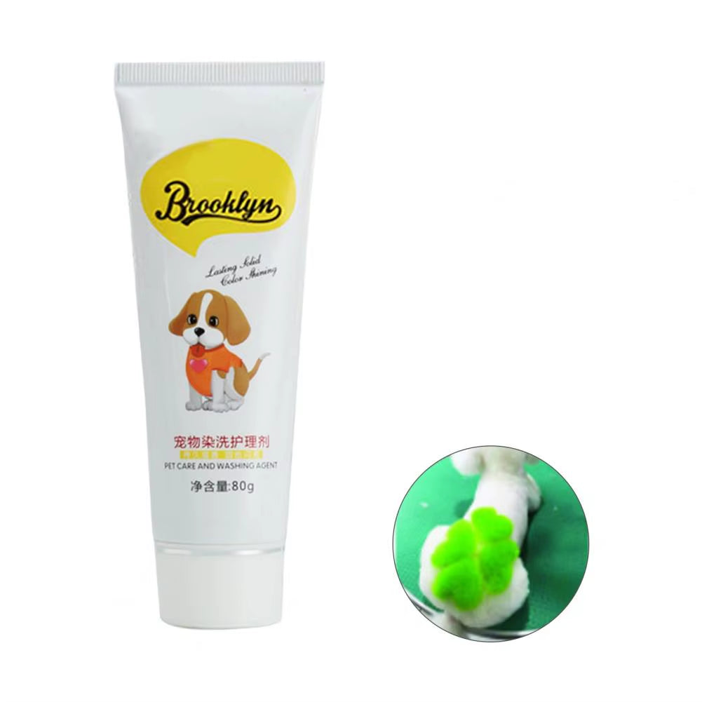 80G Pet Dog Cats Hair Color DIY Dye Agent Semi Permanent Dye Cream Non-Fading Colorful Dog Hair Bright Coloring Dyestuff Pigment